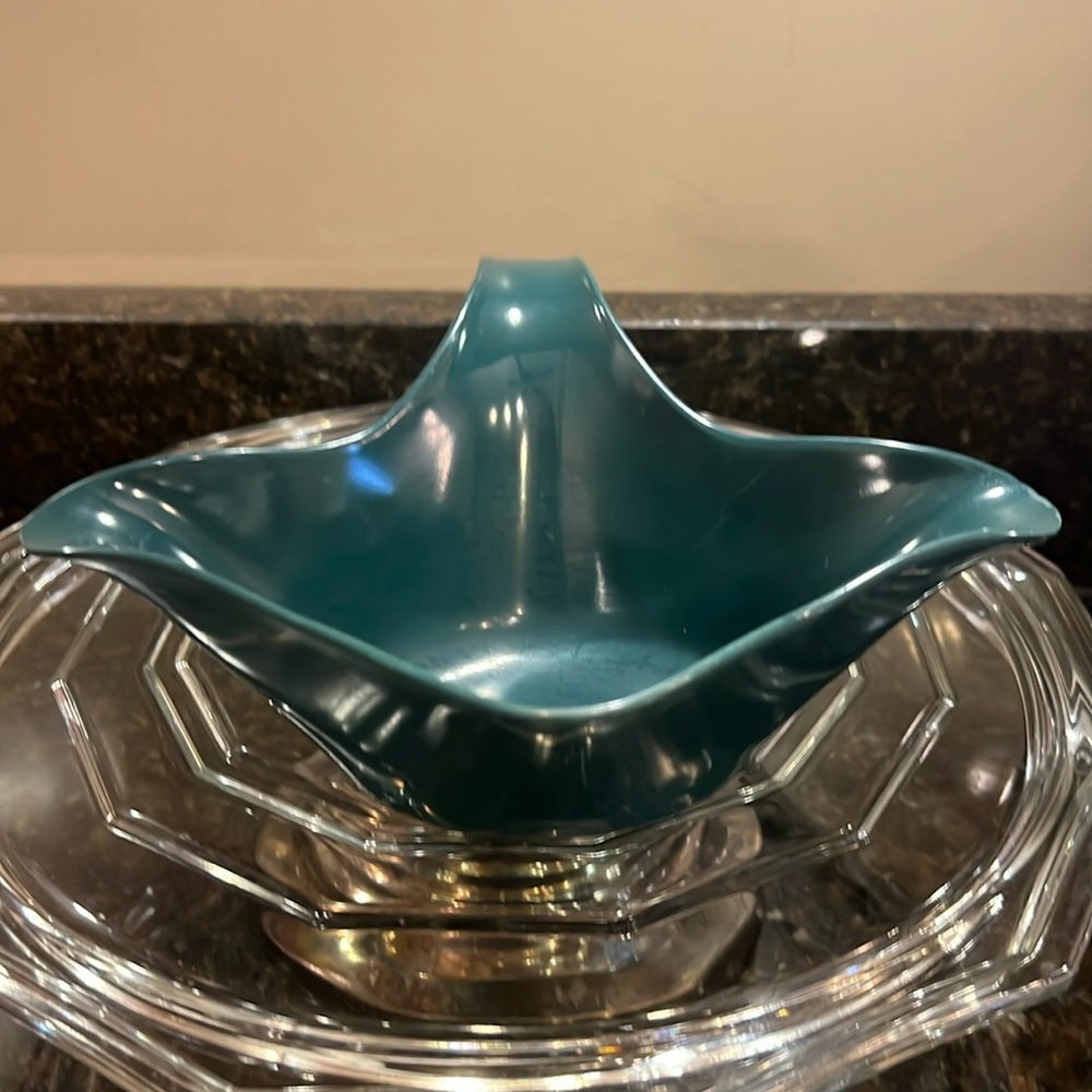 VTG MCM Melmac Melamine Green Gravy Boat